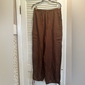 Victoria Secret Brown Satin Parachute Pants
